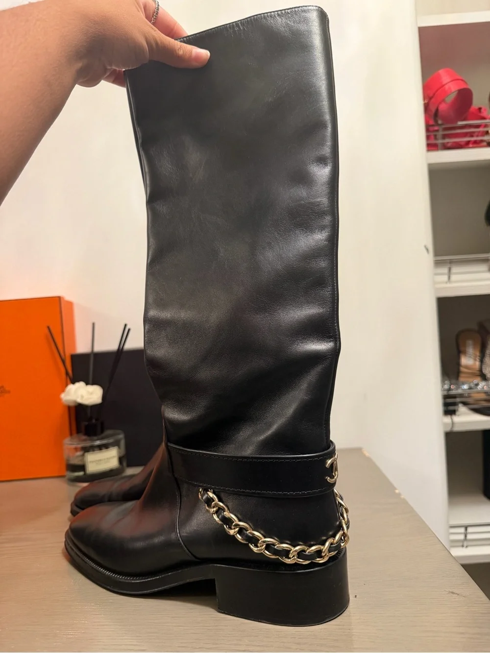 Chanel 2022 Interlocking CC Logo Riding Boots